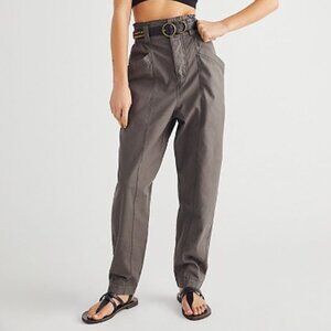 Free People Ready To Run Cinch Waist Pants, grey/green, Size XS